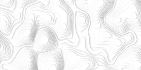 Abstract white paper cut background with line. 3d topography relief. Vector topographic illustration. realistic papercut decoration textured with wavy layer and shadow. seamless pattern wave design.