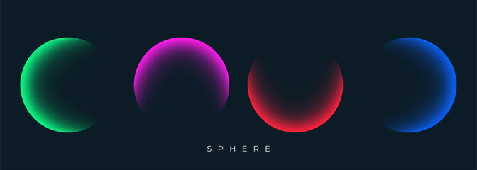 Blurred spheres. Color gradients. Set of defocused color round shapes for creative graphic design. Vector illustration.