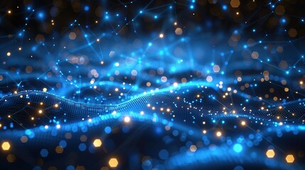 Obraz premium Futuristic high-definition digital fusion, clever integration of artificial intelligence, machine learning, and big data elements in a high-tech style, science, artificial intelligence technology, inn