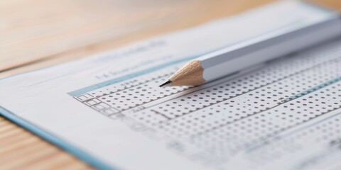 Obraz premium A pencil is on a piece of paper with a grid