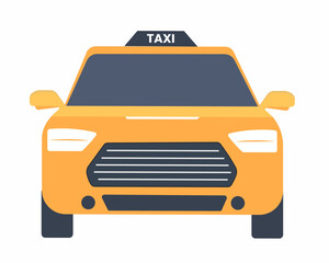 yellow taxi car front view vector illustration