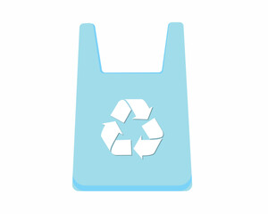 ecofriendly recycling bag with trash recycling logo vector stock illustration