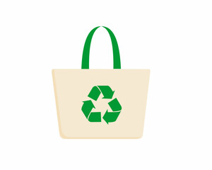 plastic free reusable bag with zero waste no plastic go green ecology vector illustration