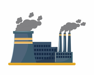 contamination of air with smoke by chemical industries and plants environmental pollution and harm for nature vector illustration 