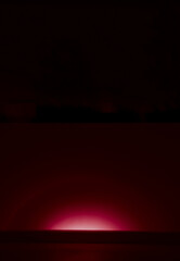 Illumination and light scene, red black background