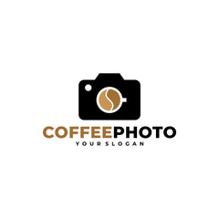 COFFEE PHOTO CAMERA LOGO VECTOR ICON ILLUSTRATION