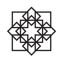Islamic Geometric Outline Pattern