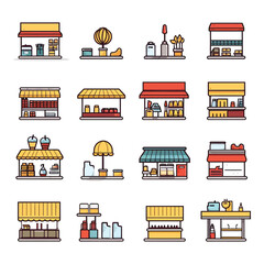 Fototapeta premium Retail Shop vector art set items