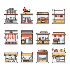 Retail Shop vector set items