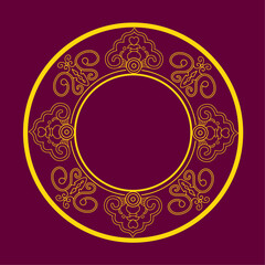 traditional asia style vintage design circle round frame pattern vector decoration graphic elemnt