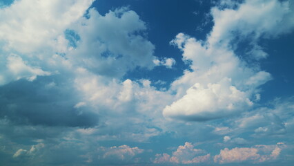 Cumulus Cloud Cloudscape. Puffy Fluffy White Clouds. Nature Weather Blue Sky. Heaven.