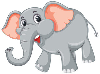 Cute, smiling elephant in a playful pose