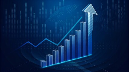 Stock market or forex trading graph chart suitable for financial investment concept. Economy trends background for business idea