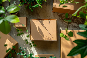 Sustainable Eco Packaging, Top view of a recycled carton package.