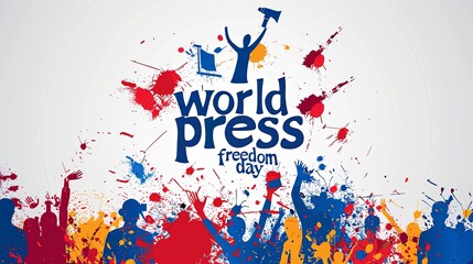World Press Freedom Day. Creative background with people silhouettes. Vector illustration.