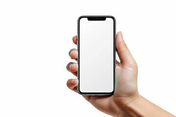Blank Smartphone Mockup on Hand created with Generative AI