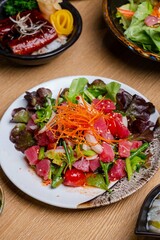 authentic japanese sashimi platter ，fresh sashimi set on ice, Japanese food japanese style