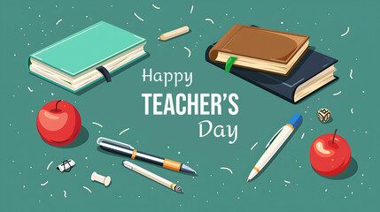 Happy International Teacher's Day Illustration, Generative AI