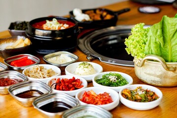 Korean Barbecue and Side Dishes, Jeju Island, South Korea