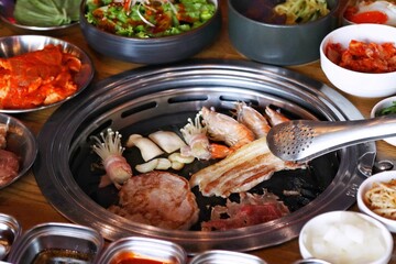Korean Barbecue and Side Dishes, Jeju Island, South Korea