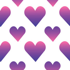 Seamless pattern with hearts, cute gradient, colorful romantic festive