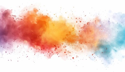  Colorful watercolor background with color powder explosion on white isolated background, vector illustration design for banner and poster, concept of creative art, painting and gr