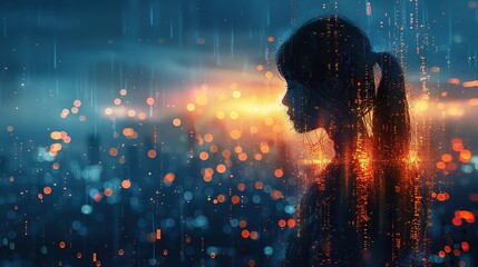 Futuristic high-definition digital fusion, clever integration of artificial intelligence, machine learning, and big data elements in a high-tech style, science, artificial intelligence technology, inn