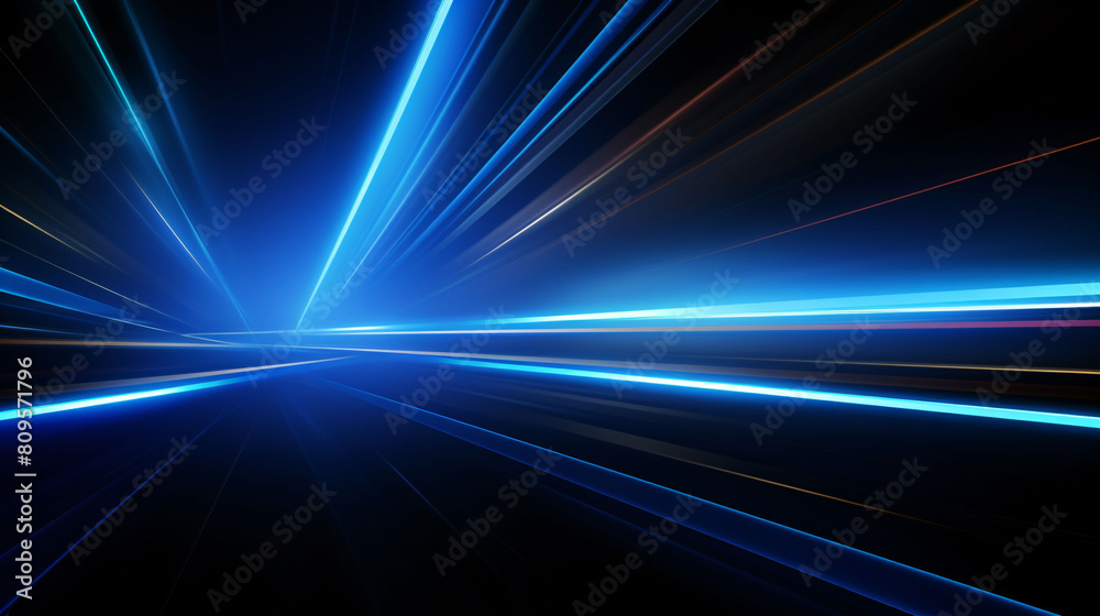 Canvas Prints lights and stripes moving fast on dark background, futuristic technology colorful background