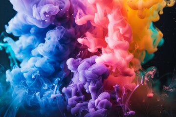 Obraz premium Color Ink in Water Isolated, Rainbow Paint Splash