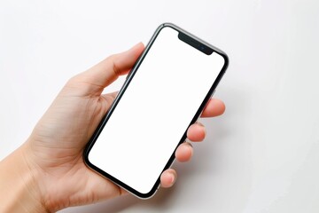 Blank Smartphone Mockup on Hand created with Generative AI