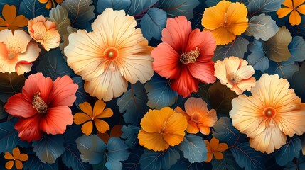 Background with color flower fairy illustrations for free