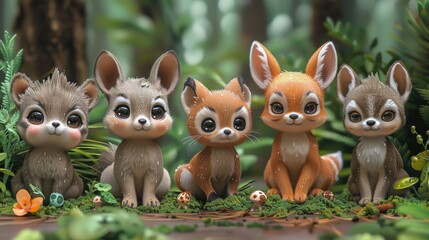This adorable little animal squad is safe from the Corona campaign modern illustration asset collection.