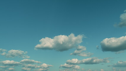 Abstract Cumulus Clouds. Beautiful Clouds Move On A Warm Summer Day. For Eco Or Weather Climate...