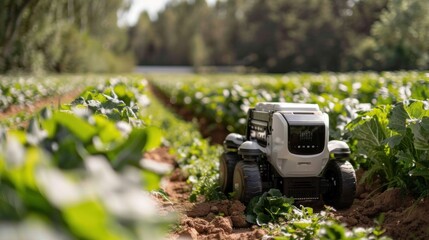 Agricultural Technology Weed Killer Robot imagines AI-powered robots revolutionizing agriculture by using artificial intelligence and automation for innovation in agricultural technology.