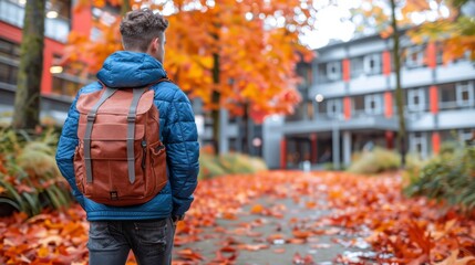 Obraz premium A man wearing a blue jacket
