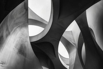 Abstract modern architecture background, fragment of a concrete wall with a shadow