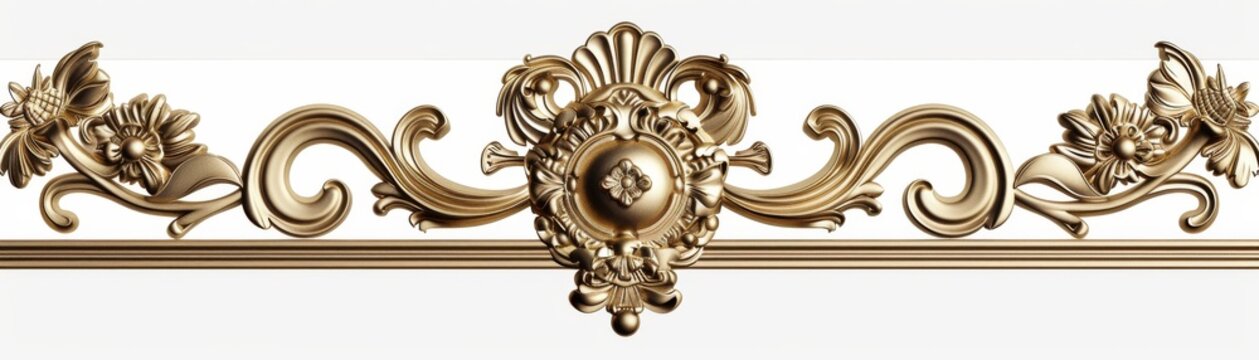Frame in the shape of a rectangle with a horizontal border in oriental style, png with a transparent background.