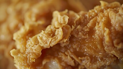 Close-up Shot of Succulent Fried Chicken Piece