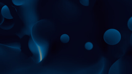 dark blue or teal fantastic gentle fluid float - abstract 3D rendering