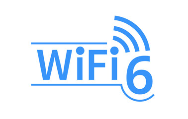 WiFi 6 icon. Wifi6 technology new generation telecommunications network. Wi-fi Wireless Network icon. Vector illustration