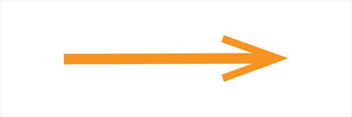 long orange flat design arrow pointing right icon vector illustration eps 10.
