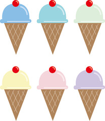 Soft ice cream illustration in pastel colors