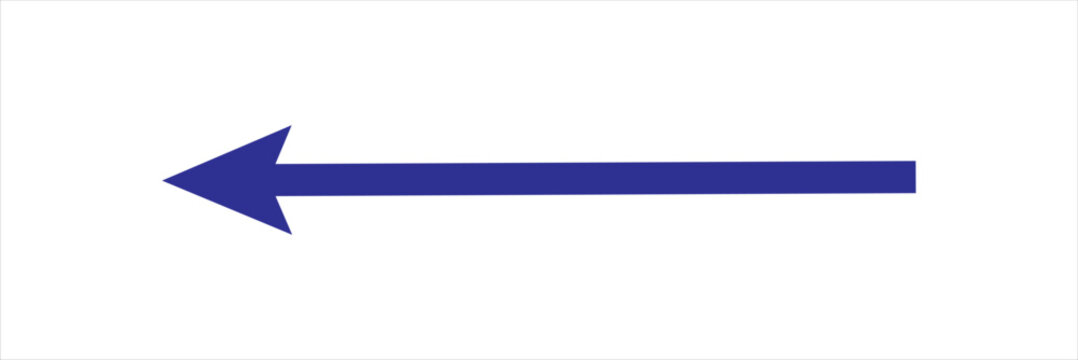 long blue flat design arrow pointing right icon vector illustration