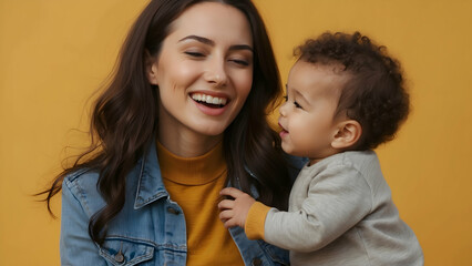 happiness mother with her child