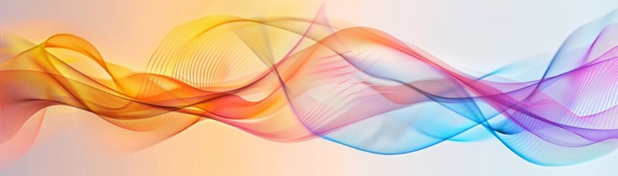 Beautiful transparent wavy line background with blurred gradients.