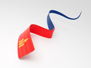 3d Flag Of Mongolia 3d Wavy Shiny Mongolia Ribbon Isolated On White Background 3d Illustration