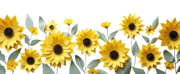 PNG Sunflower floral border backgrounds plant petal.