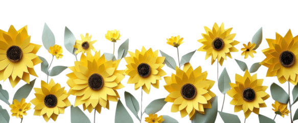 PNG Sunflower floral border backgrounds plant petal.