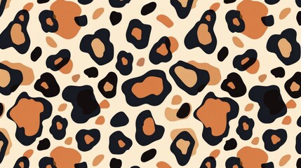  leopard print pattern, seamless repeating pattern design in blush pink and black, graphic