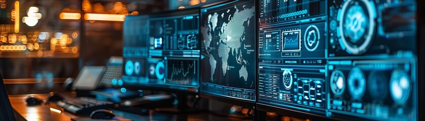 Obraz premium a futuristic control room.